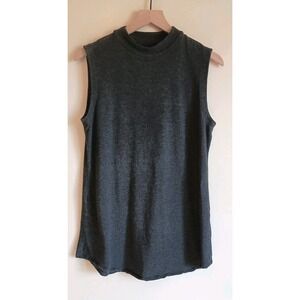 Eileen Fisher Mock Neck‎ Top Medium Sleeveless Round Hem Lyocell Stretch